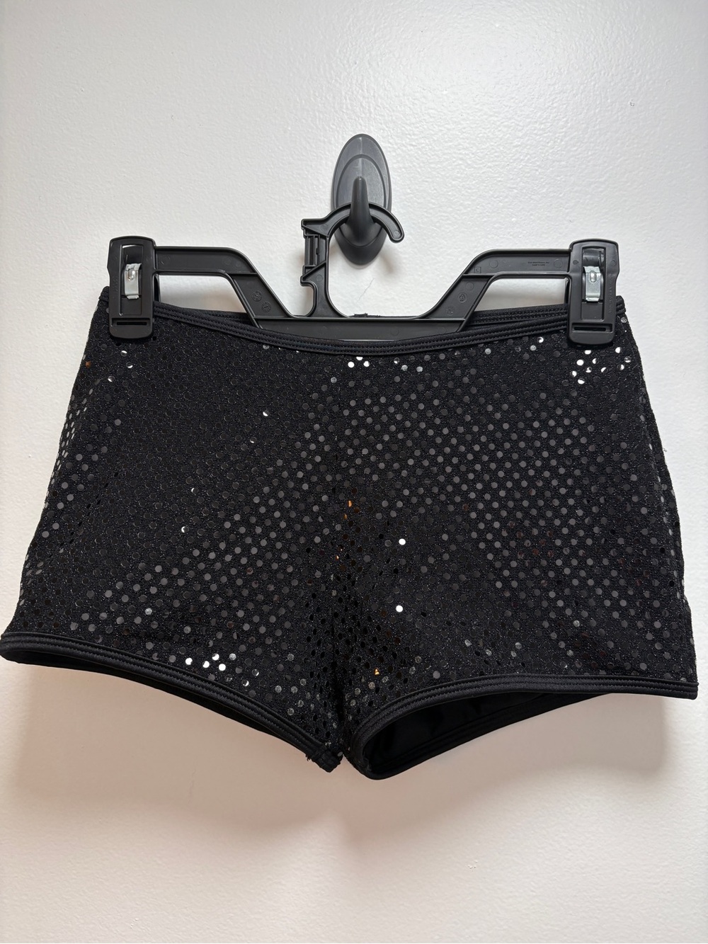 Varsity Black Sequin Dance & Cheer Shorts | S | Cheer Dance Athletic Game Day